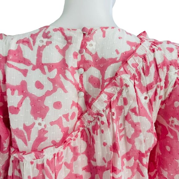 Ash & Eden NEW Pink Milena Floral Swiss Dot Schiffli Mini Dress Size Small - Picture 8 of 10